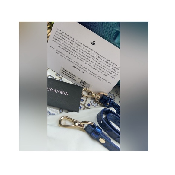 Brahmin Blue Woven Leather Tote - Picture 13 of 16